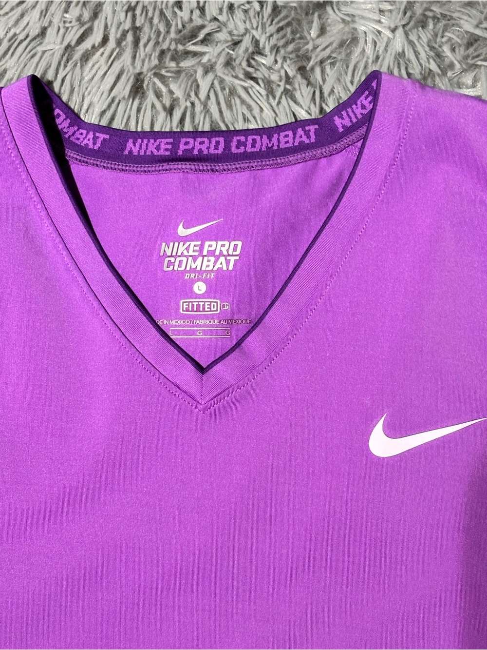 Nike Pro Combat Purple Tank Top L - Picture 3 of 5